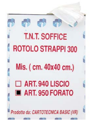 T.N.T. TURCHESE GOFFRATO IN PANNI 37x50 Conf.100 NR.